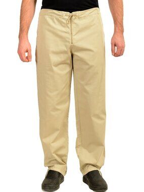 Malo Men's Beige Flat Front Casual Pants US 32 IT 48